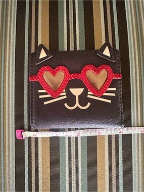 Fossil leather bi-fold compact Cat Wallet w